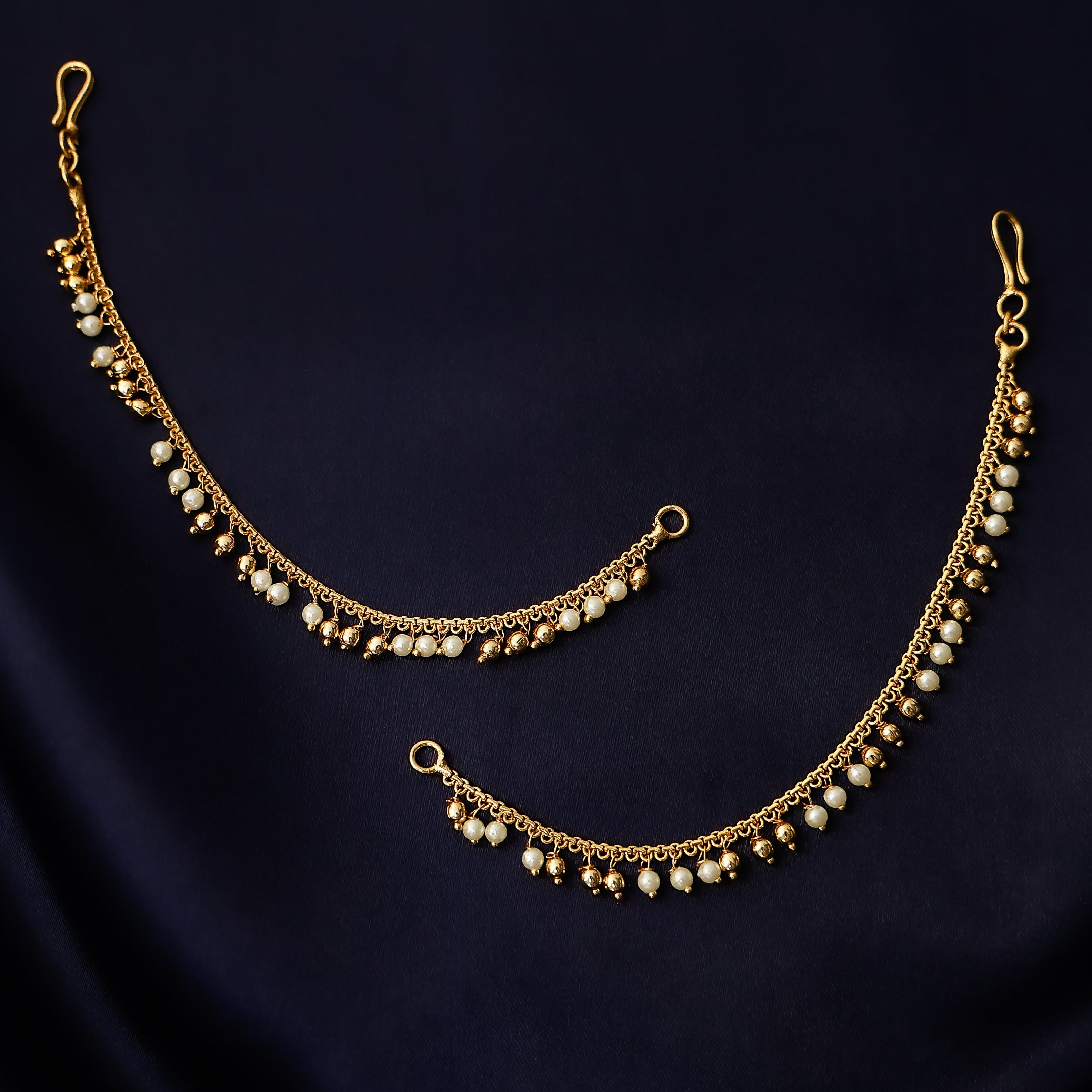 Pearl ear matty for South Indian bridal styling