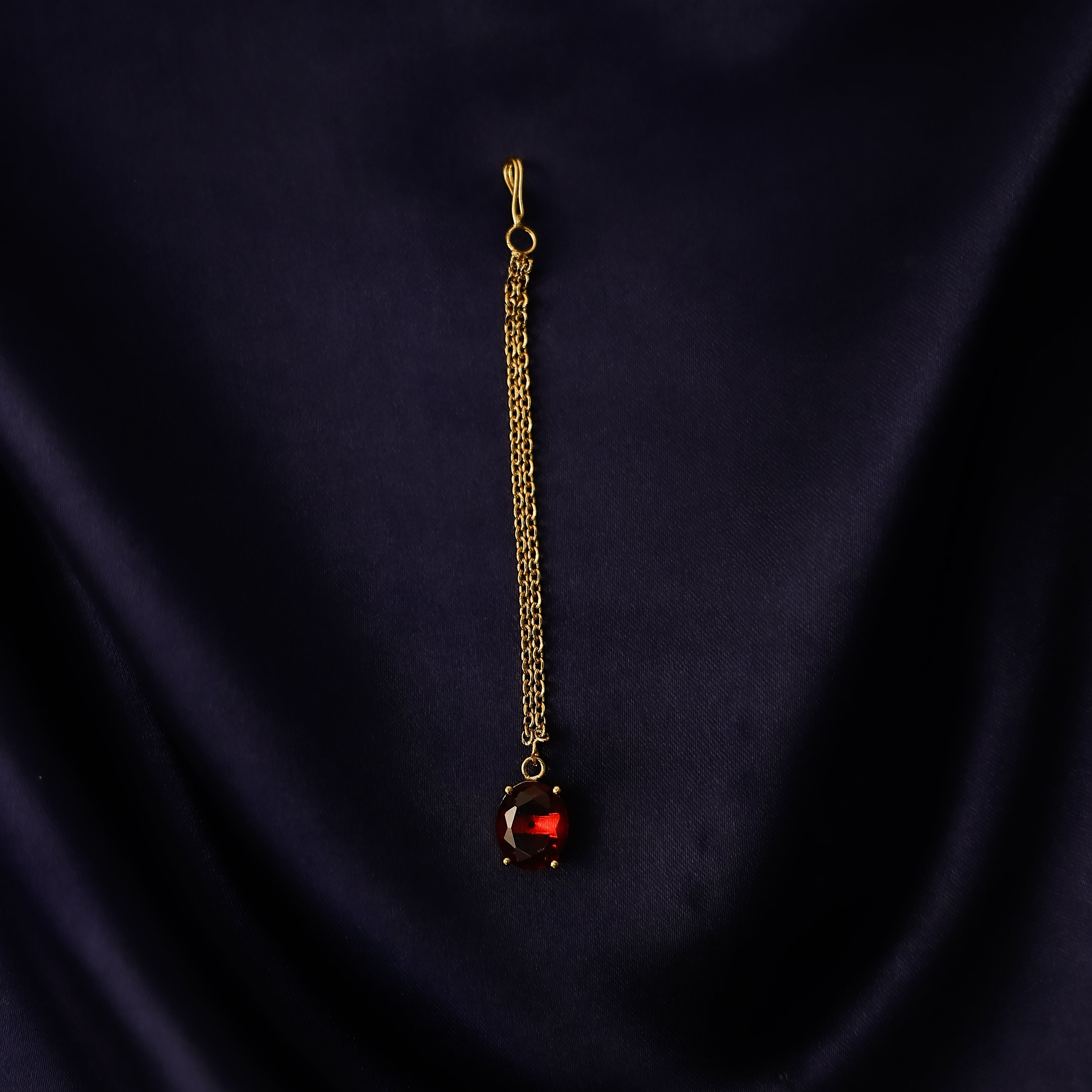 Premium imitation jewellery oval pendant tikka for women