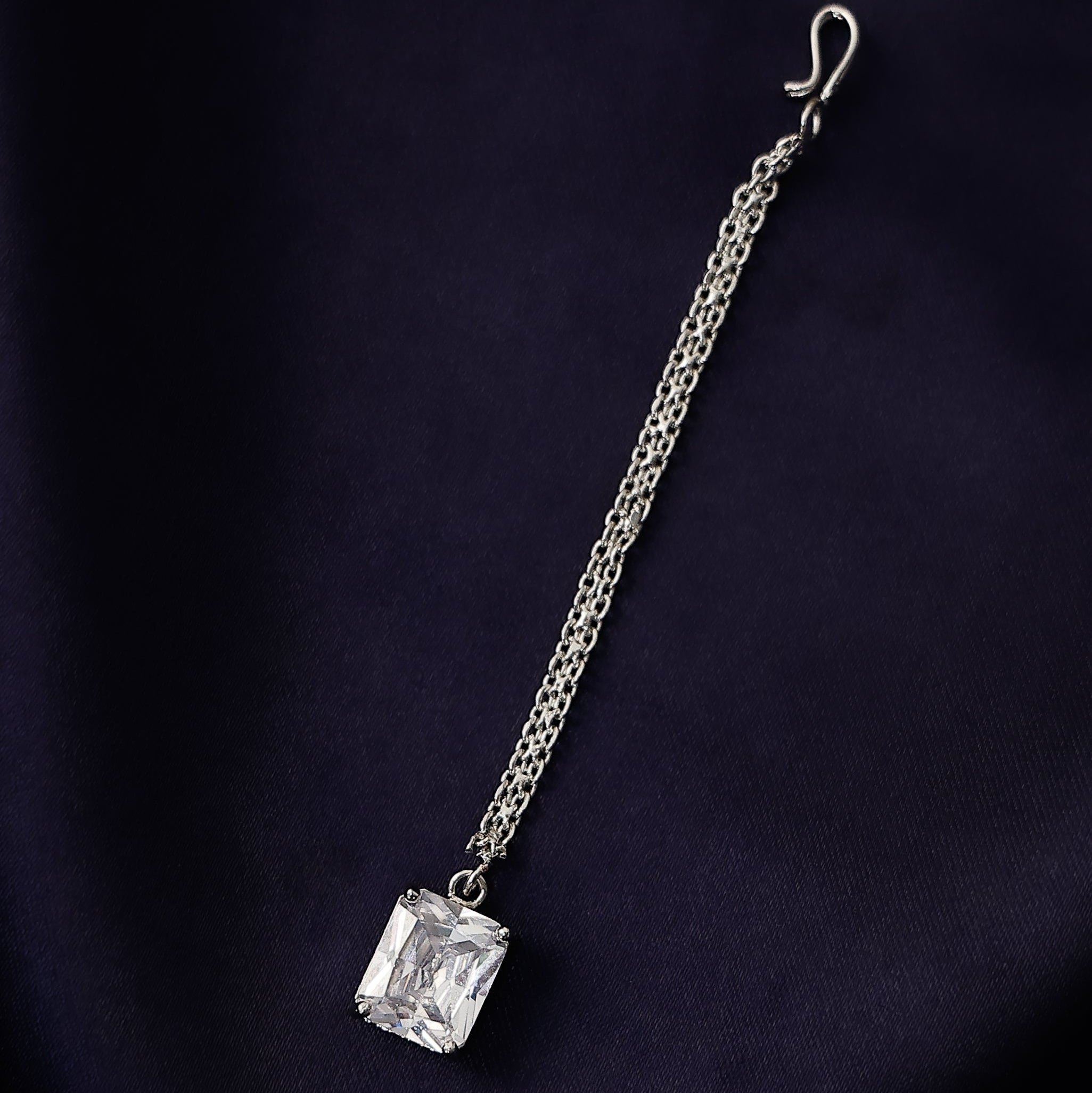 Traditional silver rectangle tikka for festive occasions