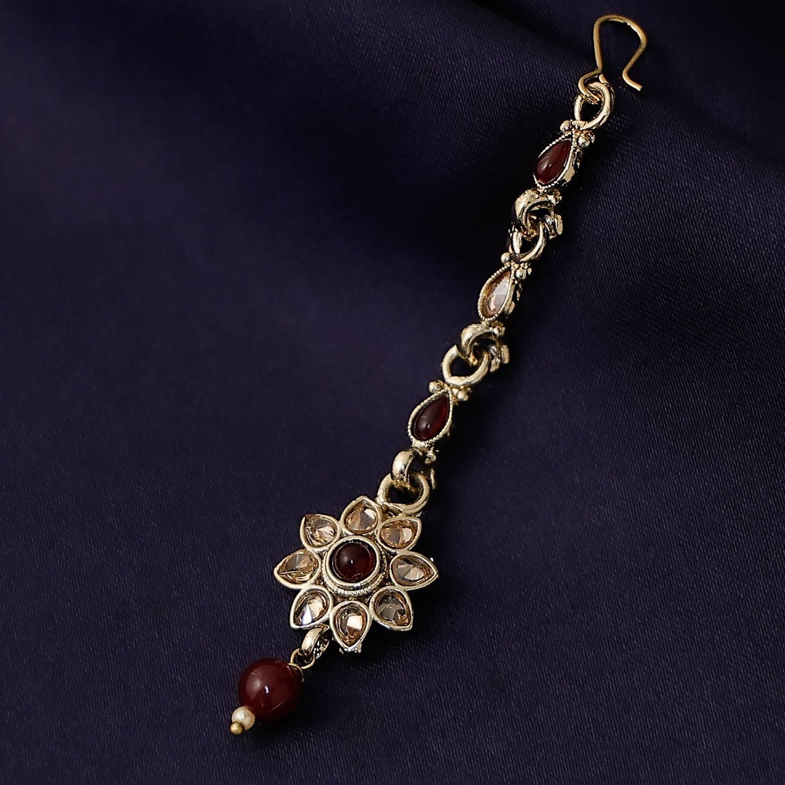 Petal Bead Chutti traditional South Indian bridal hair accessory