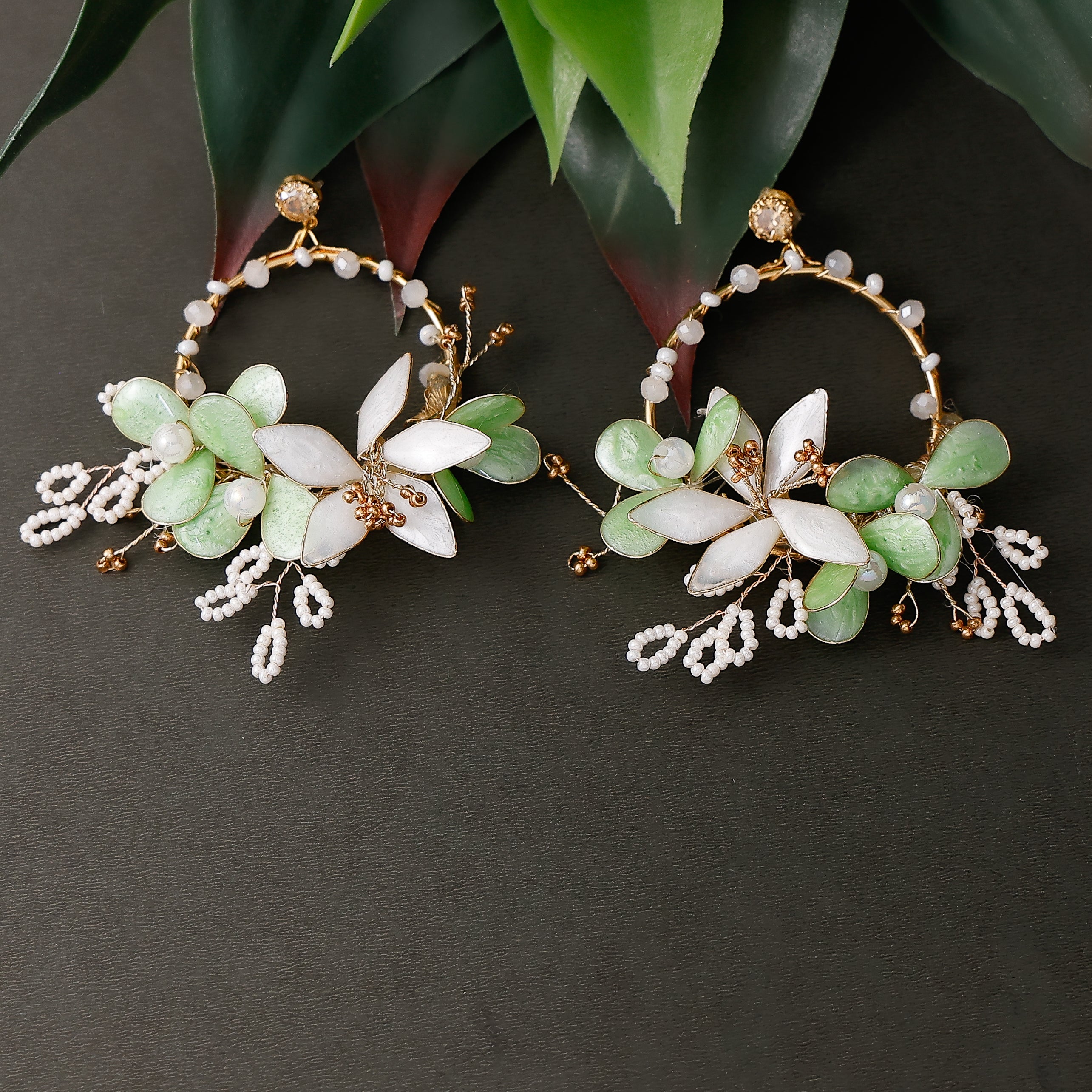 Floral handmade earrings for women