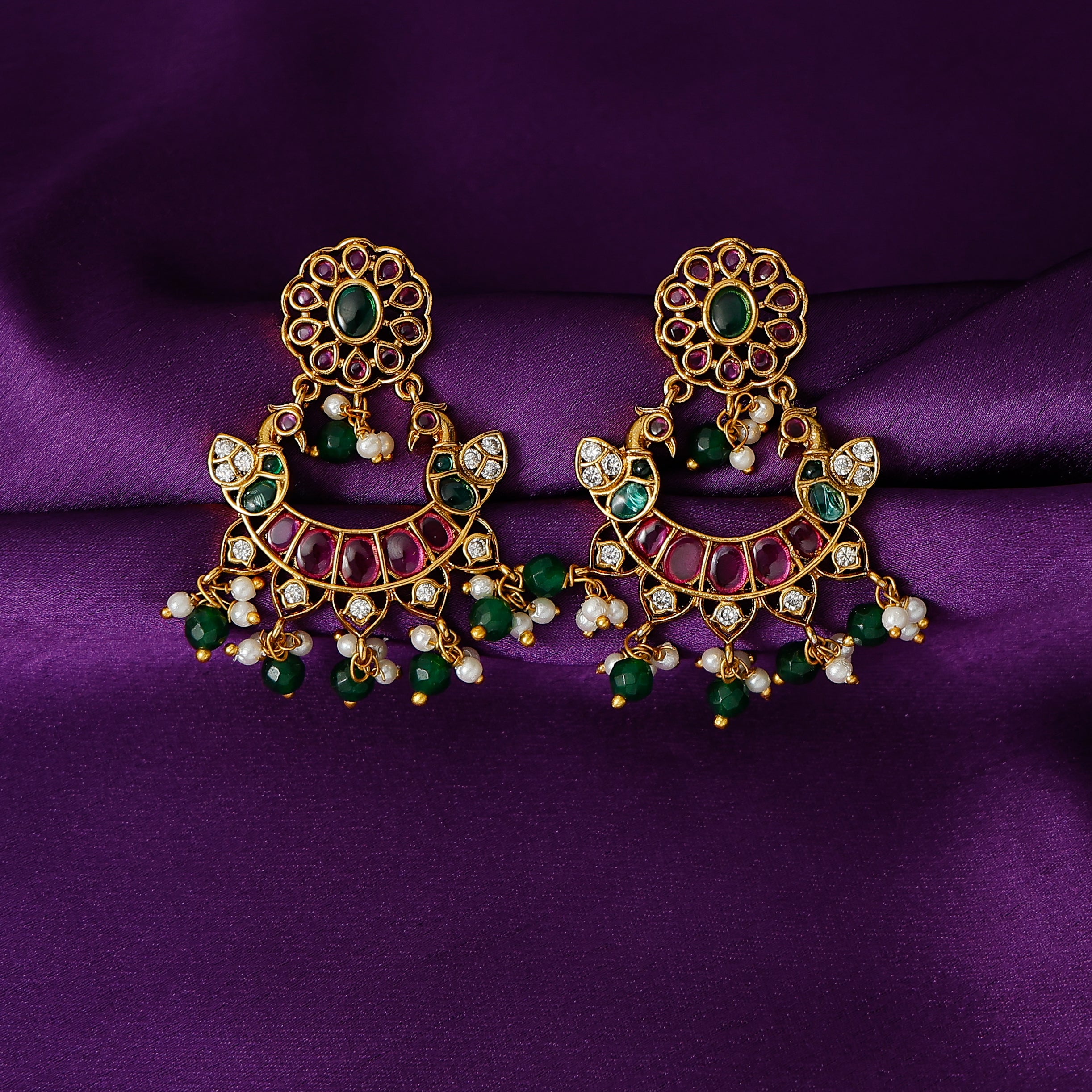 Nanaratana Circle Pearl Dangler Earrings