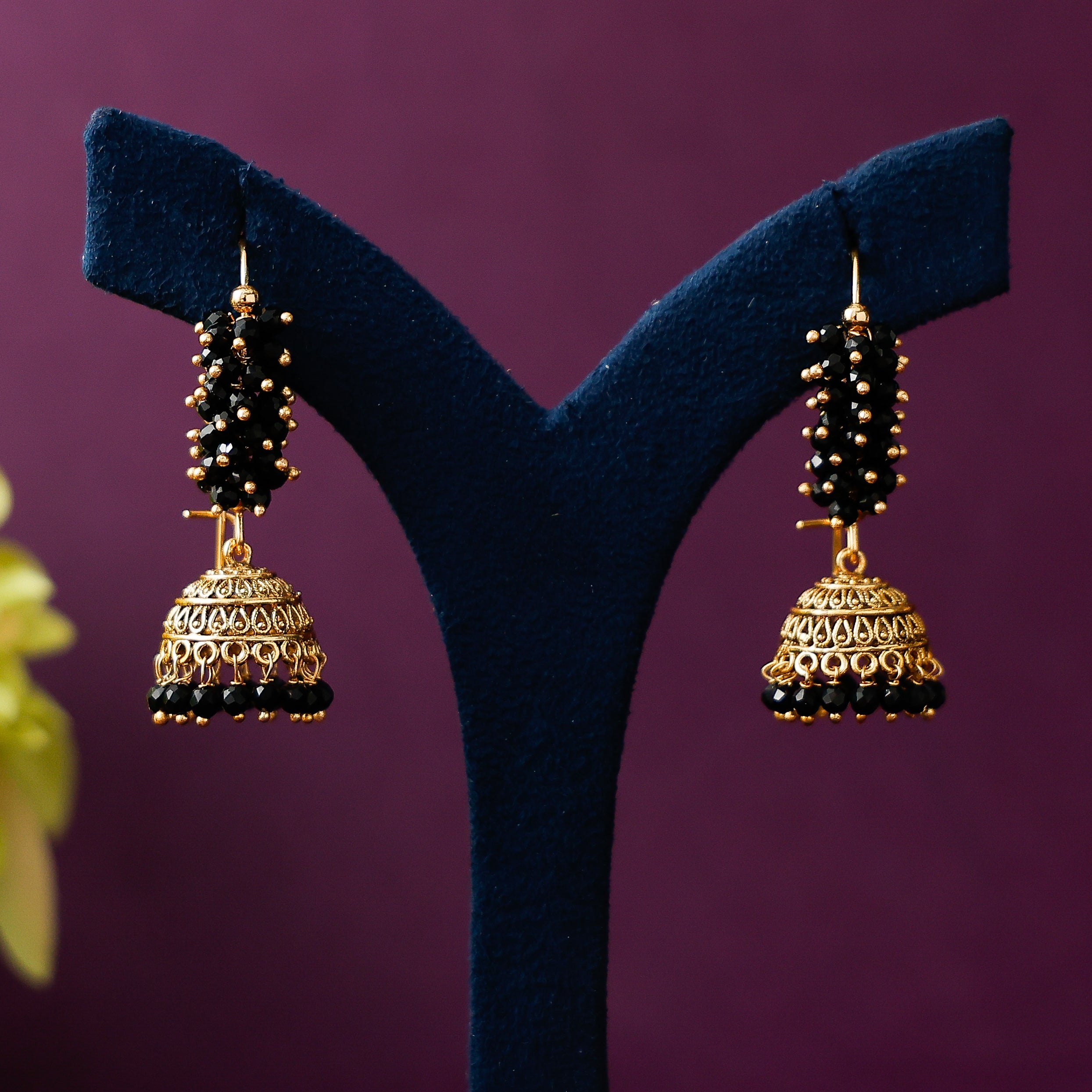 Ethnic cluster pearl jhumka earrings for women