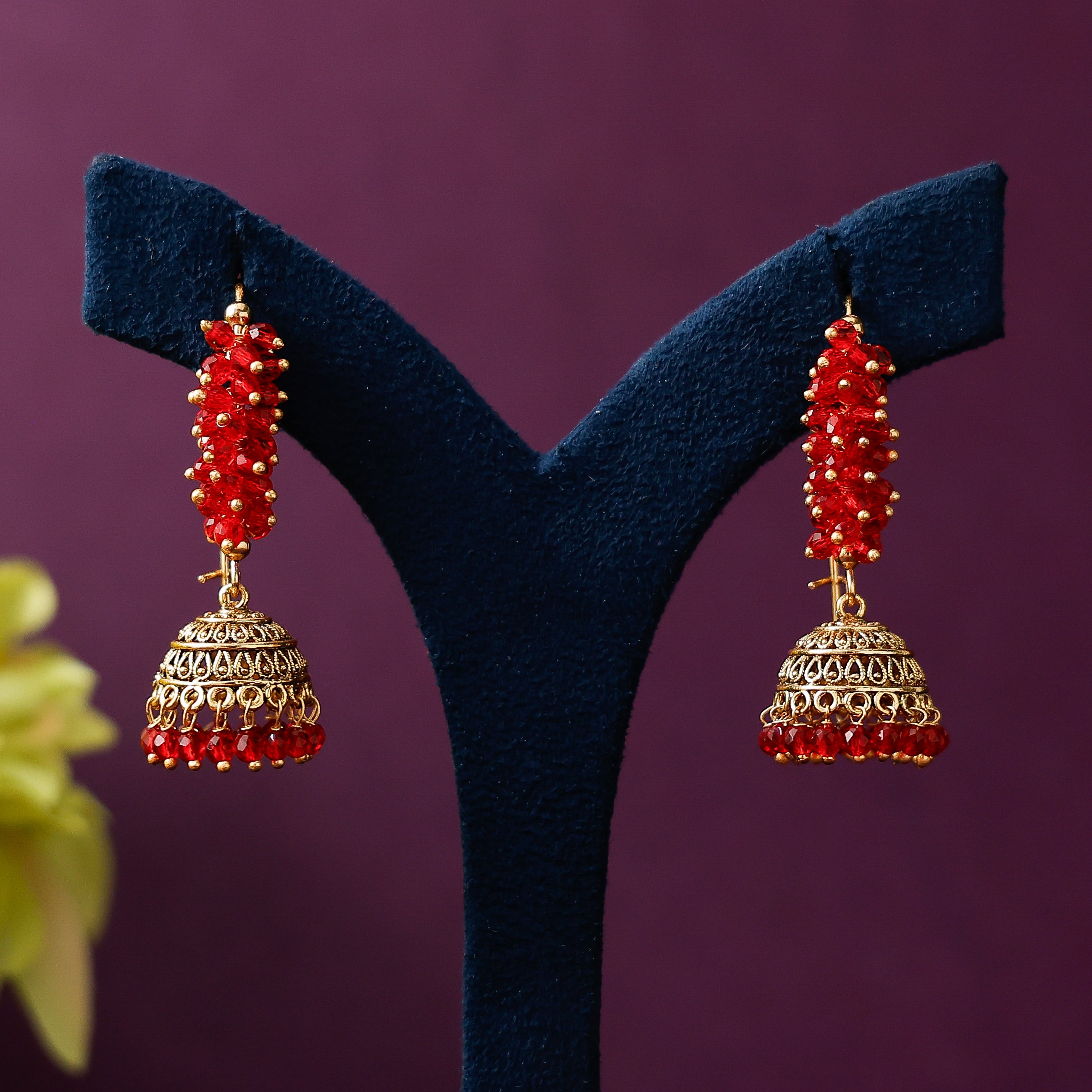 Stylish pearl hanging jhumkas for festive and wedding wear