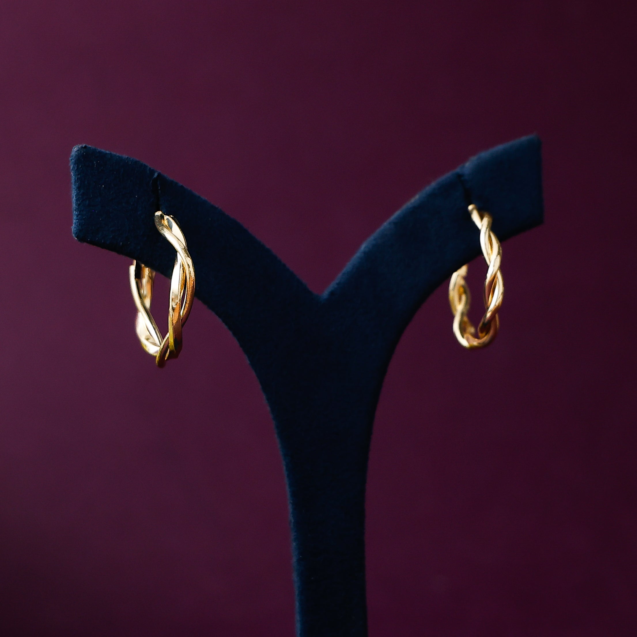 Golden Twisted Hoops