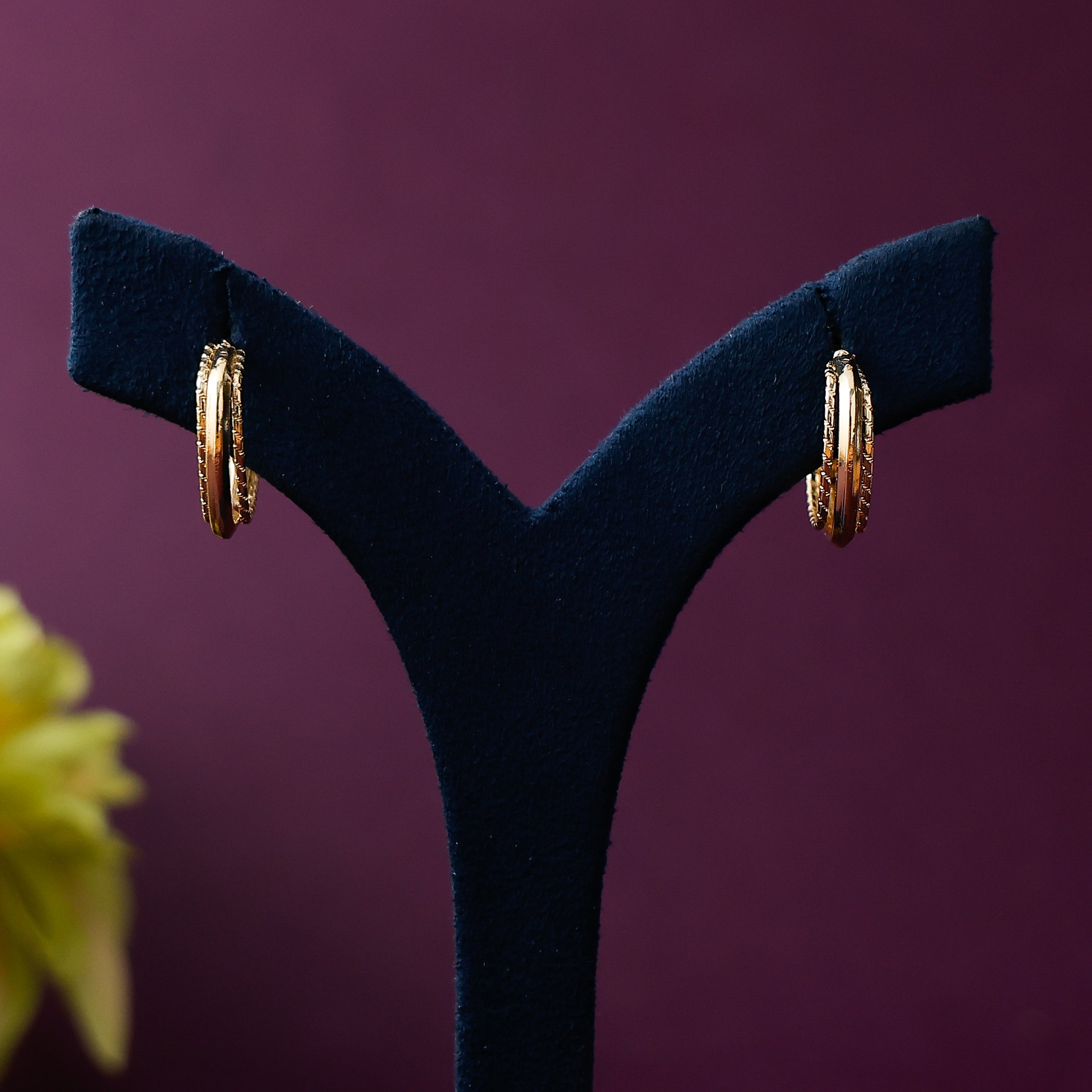 Golden Lined Hoops