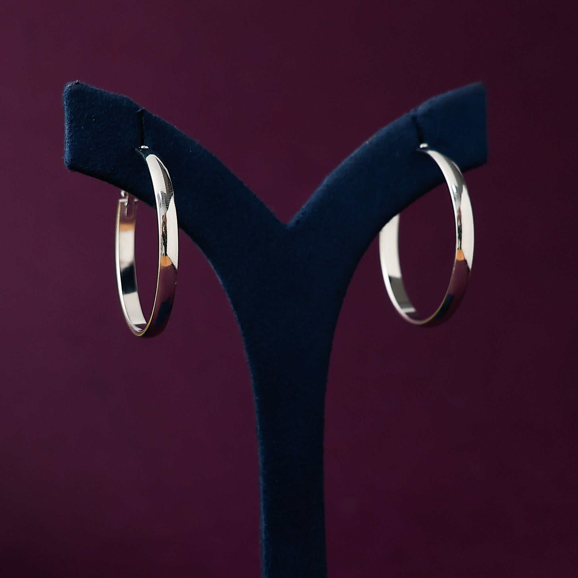 Minimal flat hoop earrings stylish design