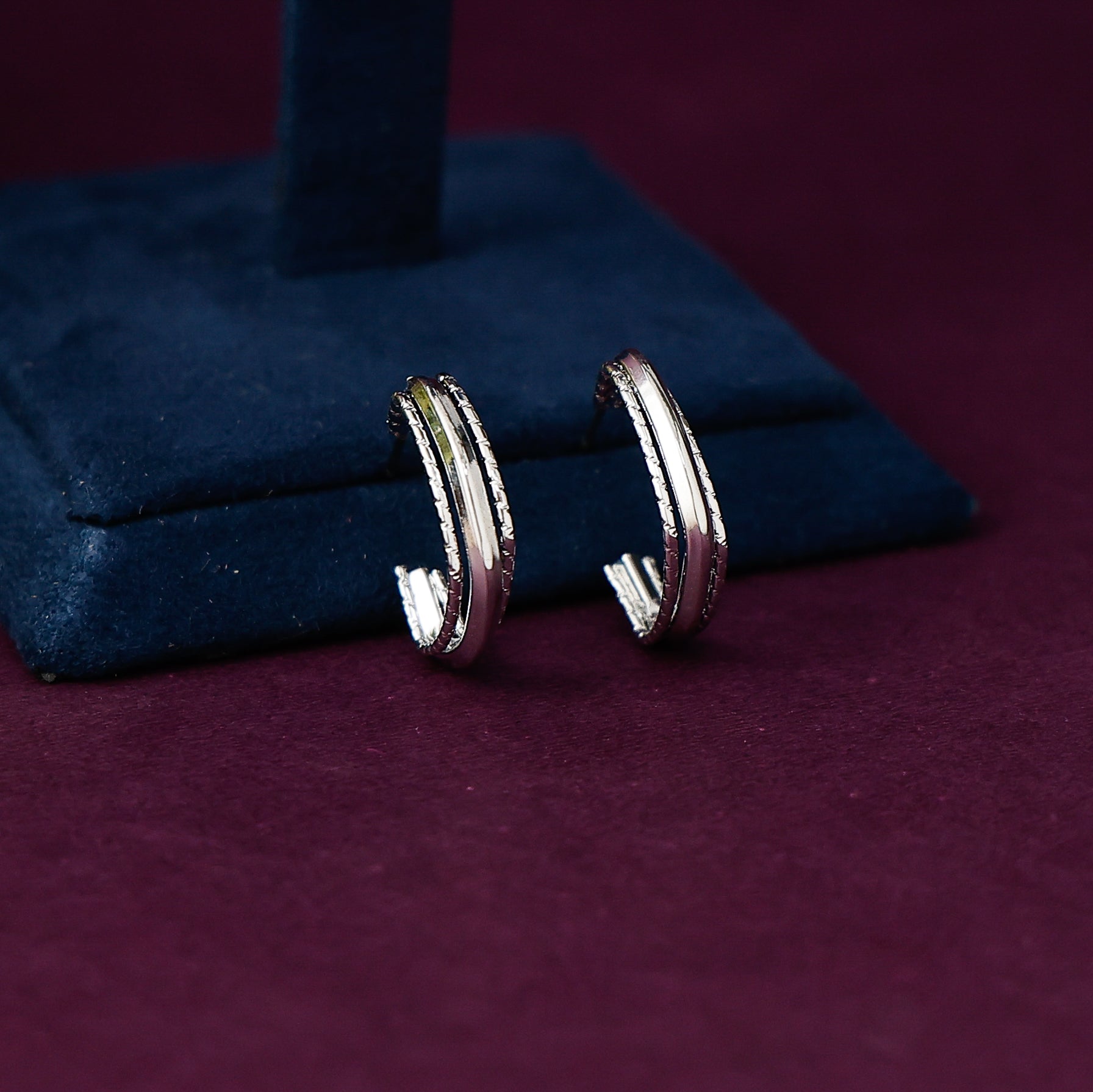 Silver Lined Hoops