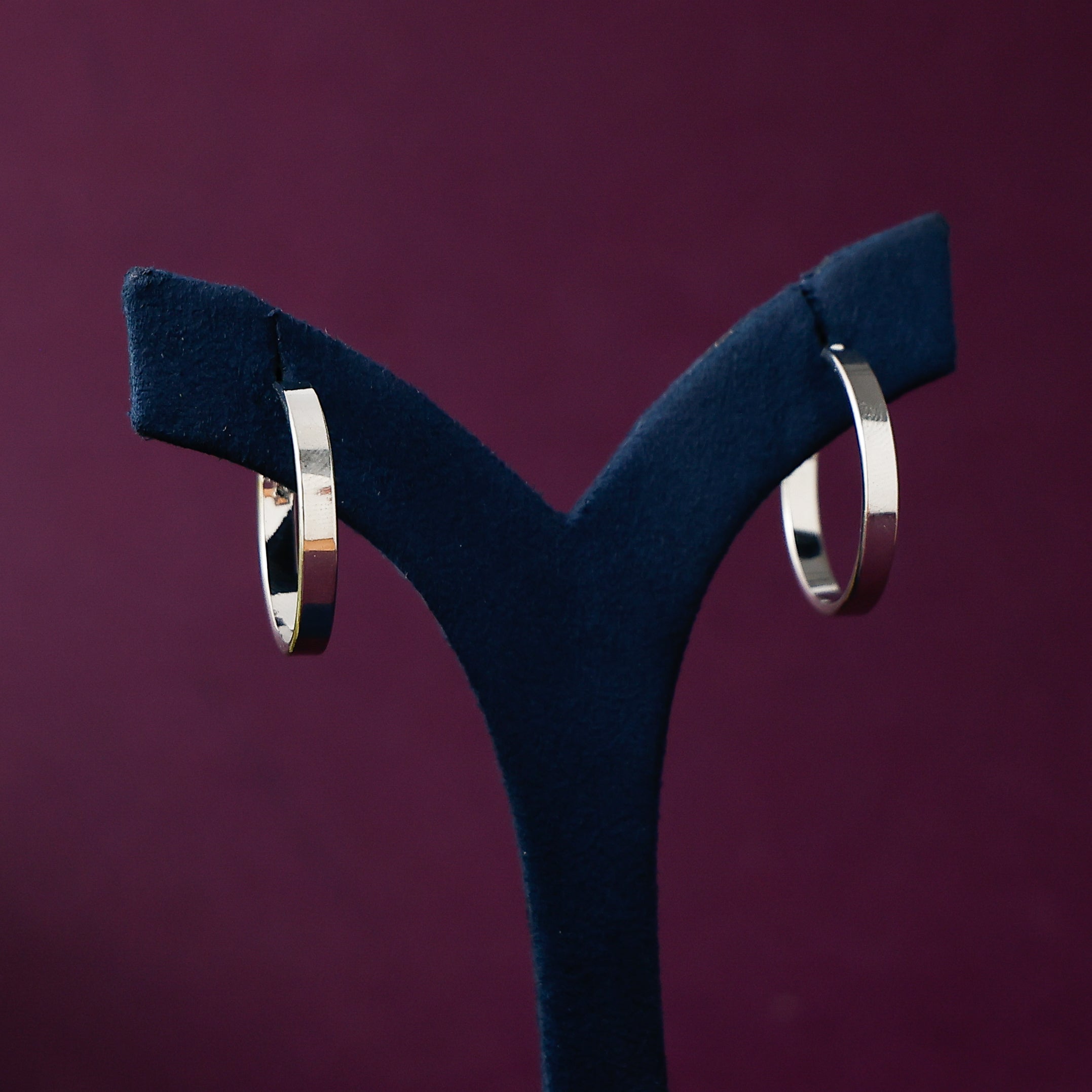 Silver Flat Hoops