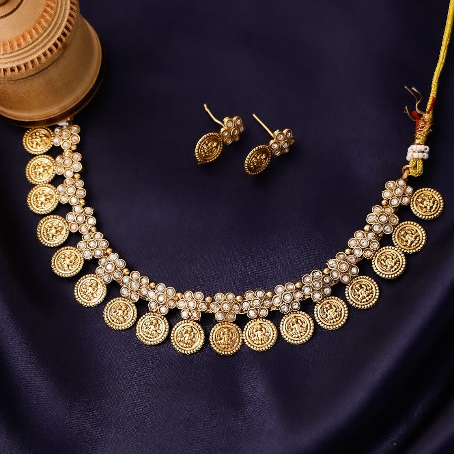 Lekshmi Coin Stone Necklace for Women
